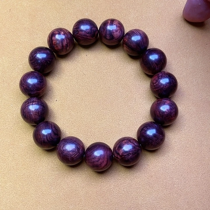 黄花梨/降香黄檀手串/手链1.5帝王紫紫油梨沉水高货手串