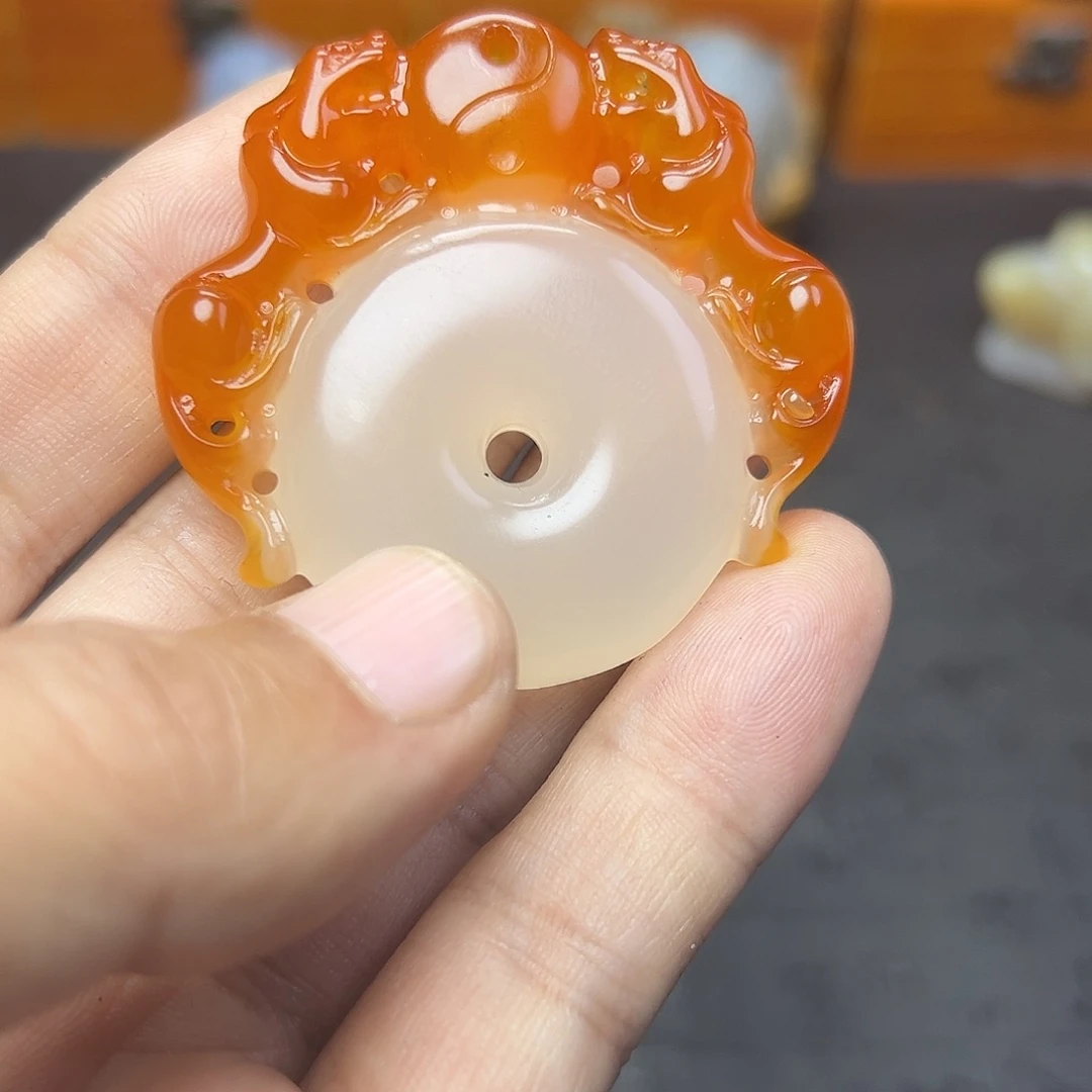 祯***帝玛瑙/玉髓未镶嵌时尚潮流手把件吊坠