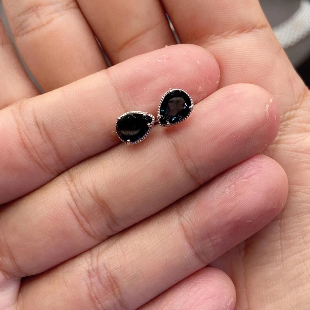 托帕石耳饰银S925镶嵌爱****清