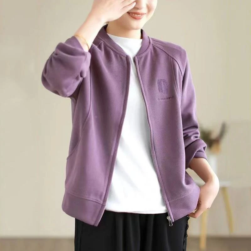 休闲时尚小个子短外套女2025秋冬季新款洋气大码秋装妈妈开衫卫衣