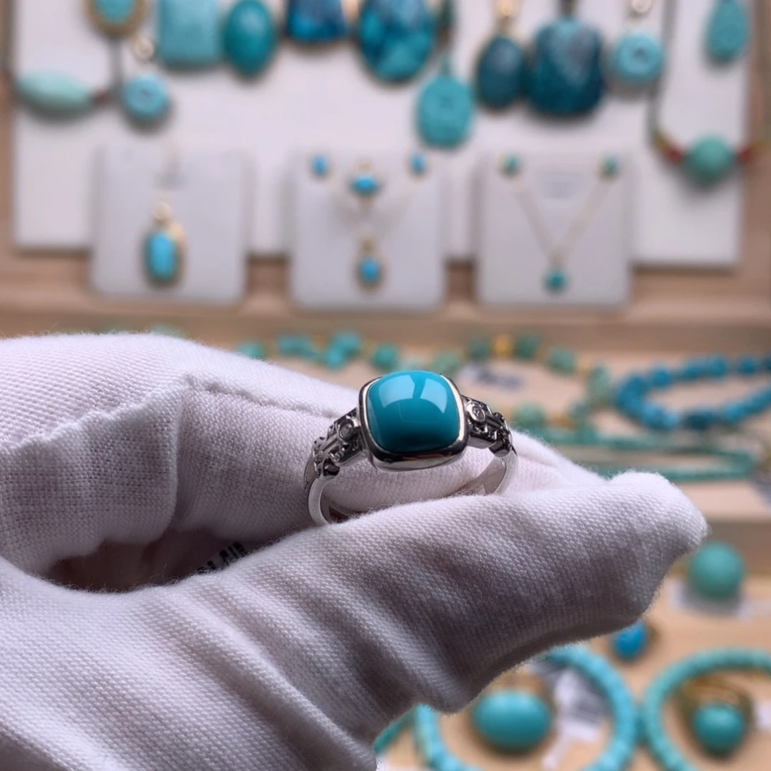 银S925镶嵌绿松石珠宝奇石