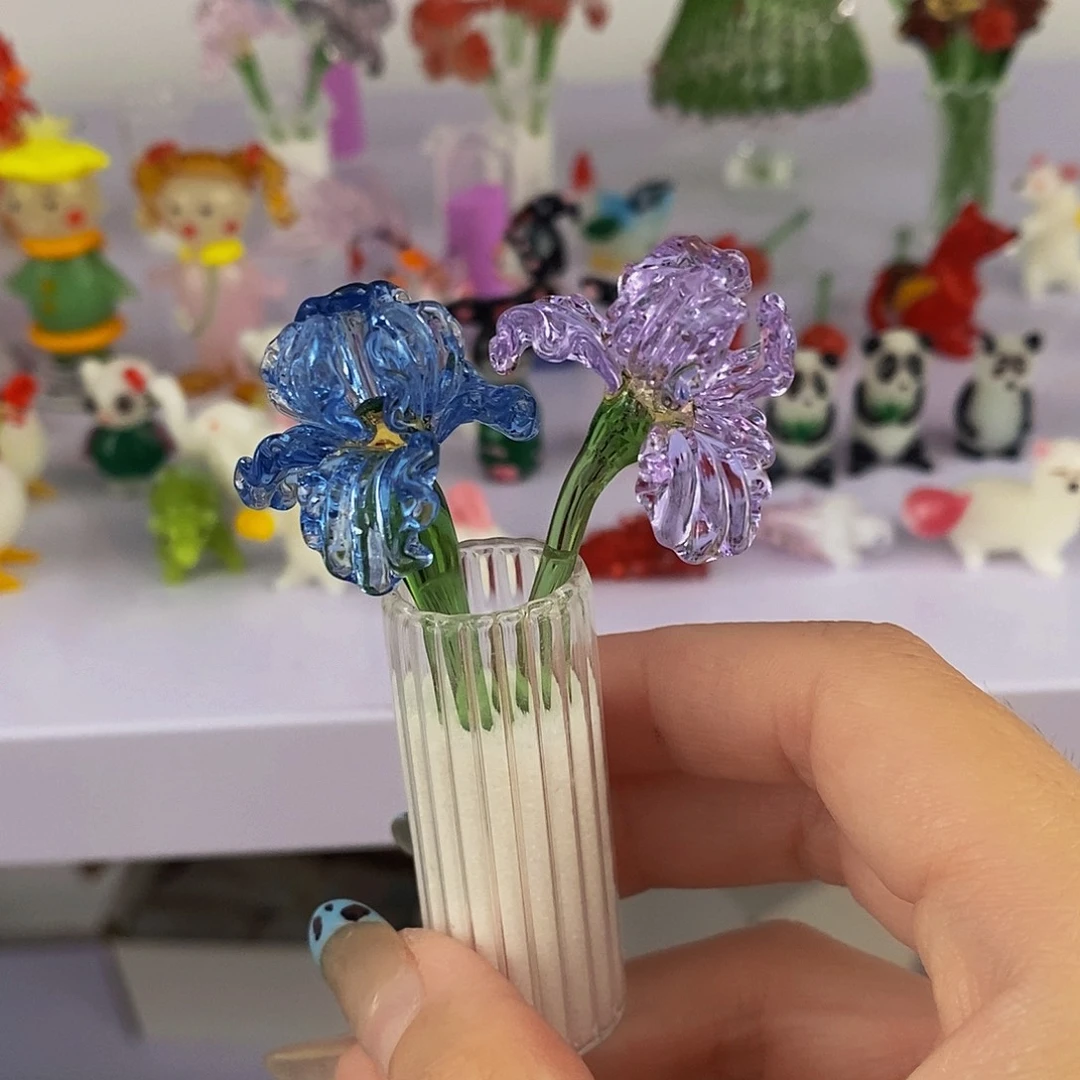 手工艺品琉璃鸢尾花1套