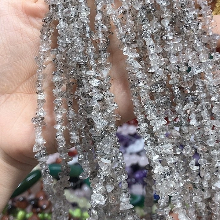 玛瑙/玉髓未镶嵌珠宝半成品天然黑草莓晶绕手4圈