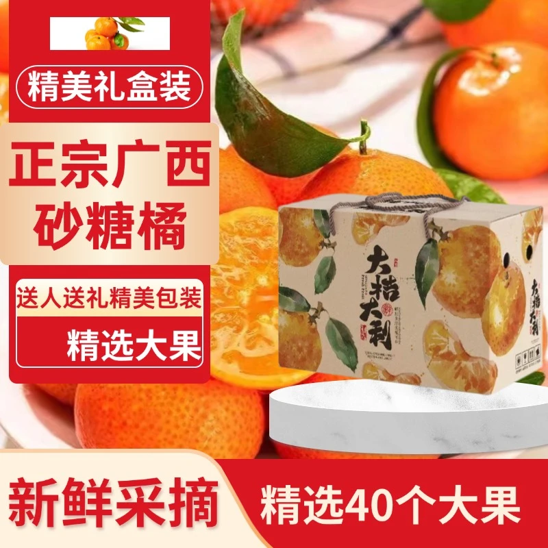 【精品礼盒装】正宗广西砂糖桔精品礼盒包装送礼满一箱50个优选大果