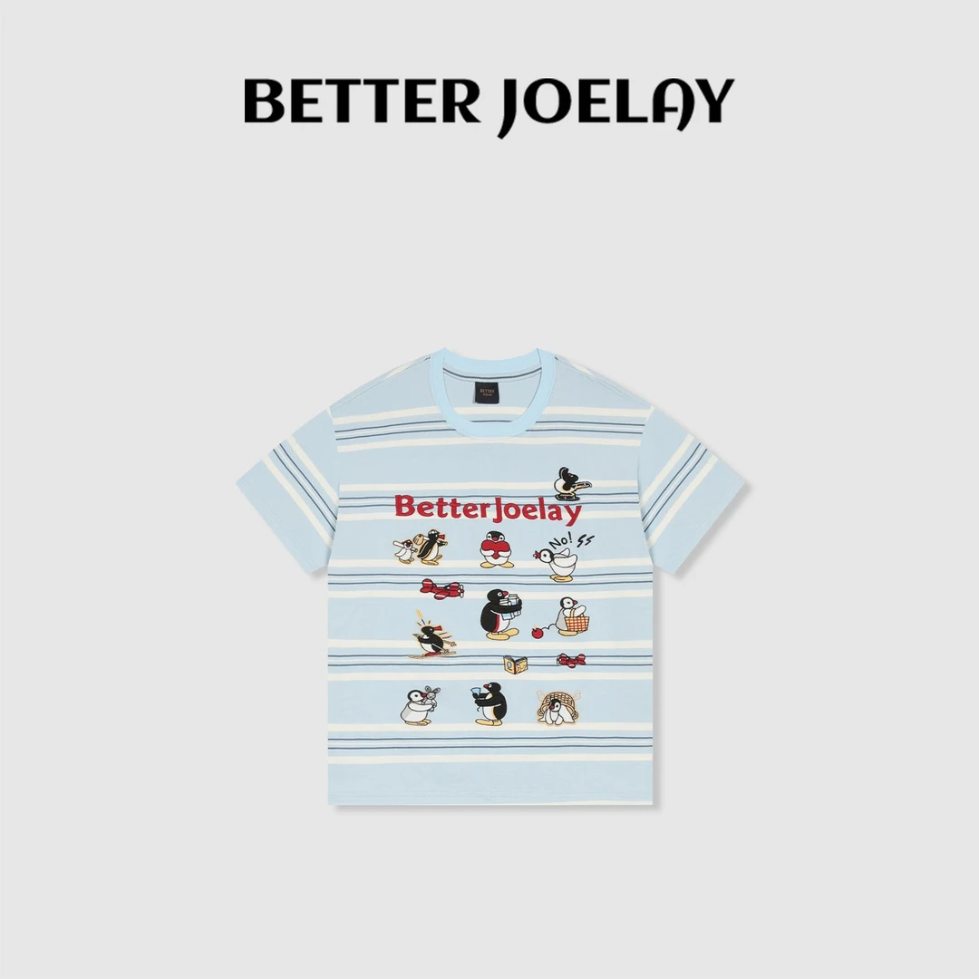 BETTER JOELAY-中版【多面小企鹅】宽松圆领T恤短袖休闲风KH1890