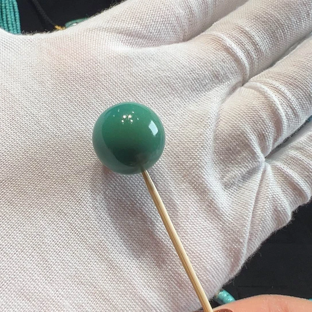 绿松石未镶嵌原矿绿松石单珠子卡16.5 重6.34g