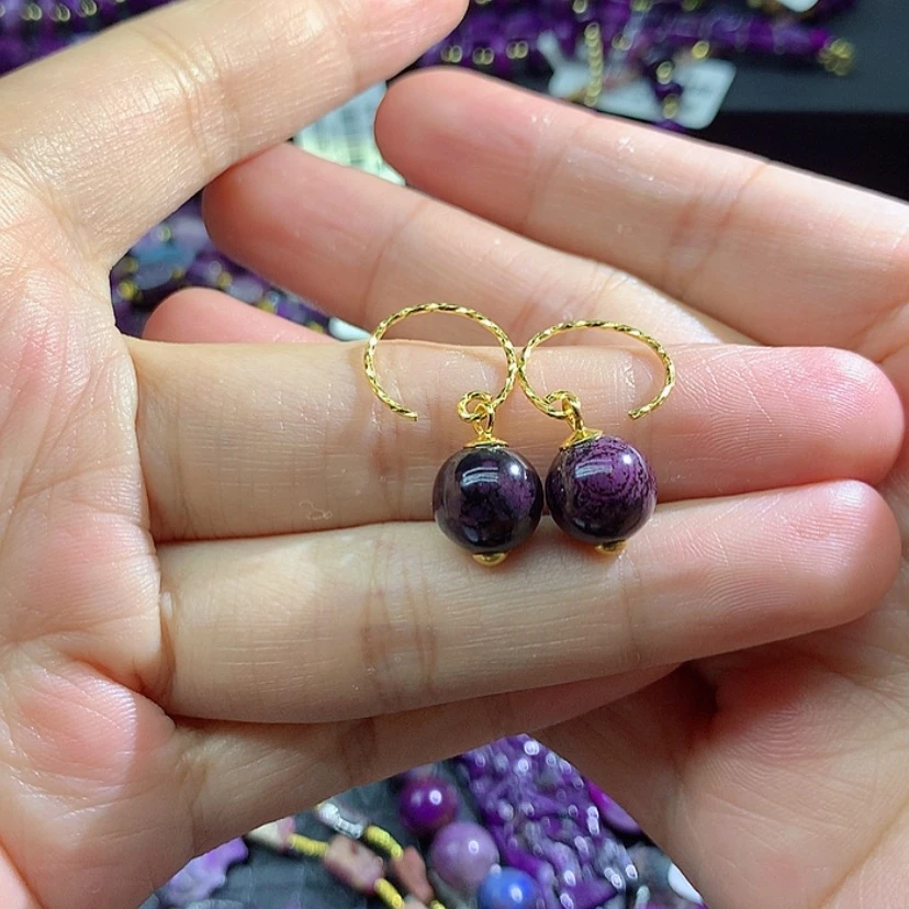 【闪购商品】苏纪石（舒俱来）银S925镀金镶嵌耳钩书*