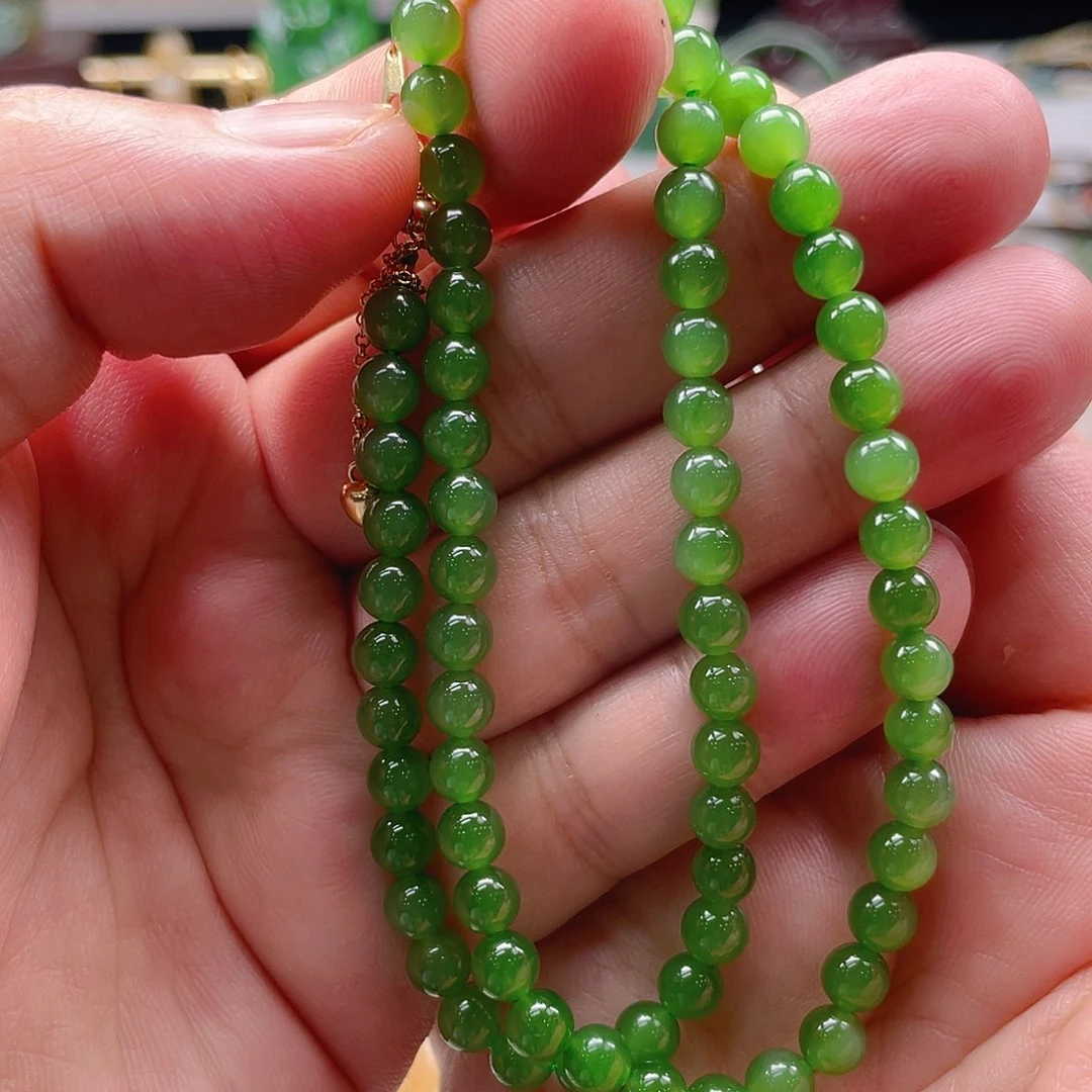 和田玉（碧玉）银S925镶嵌颈饰