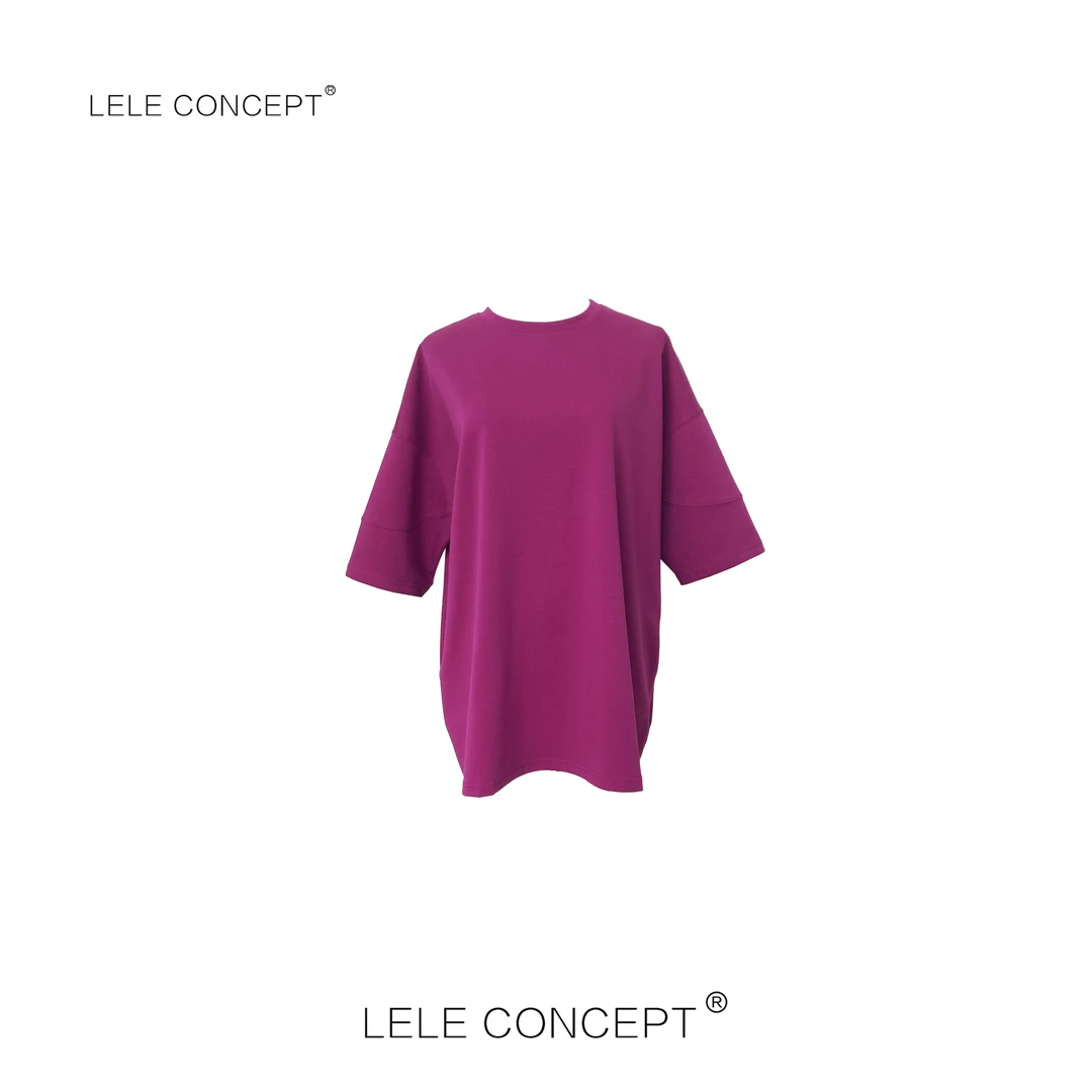 LELE CONCEPT｜ 夏季新款时尚百搭彩色净版舒适宽松T恤TX095
