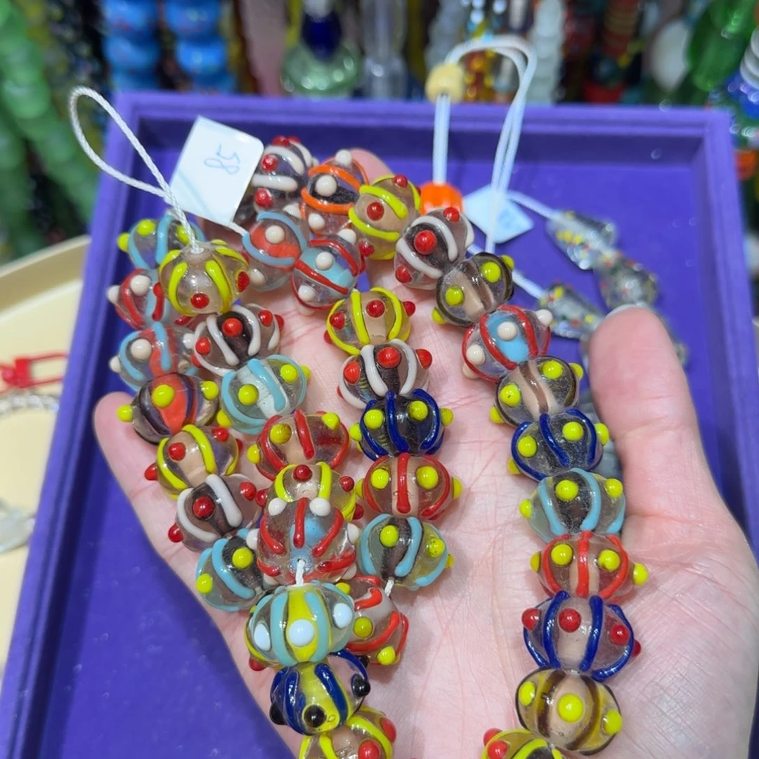 琉璃非金属21mm彩芯海胆琉璃珠