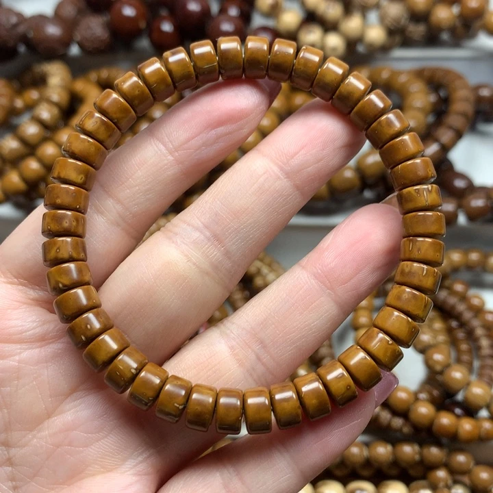 墨***-紫金鼠手串8*5mm纯肉实心鼠片单圈手串