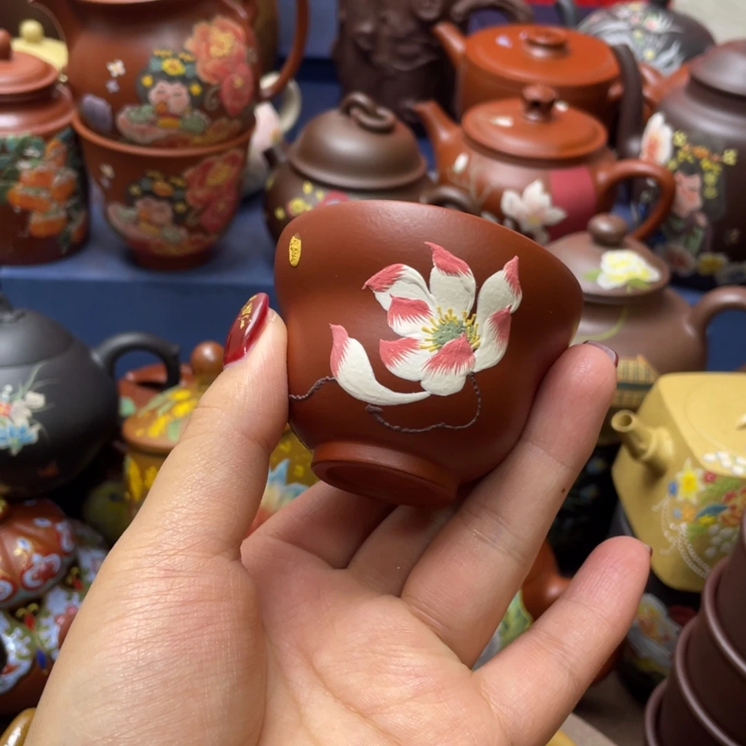 红泥茶杯紫砂主人杯60cc