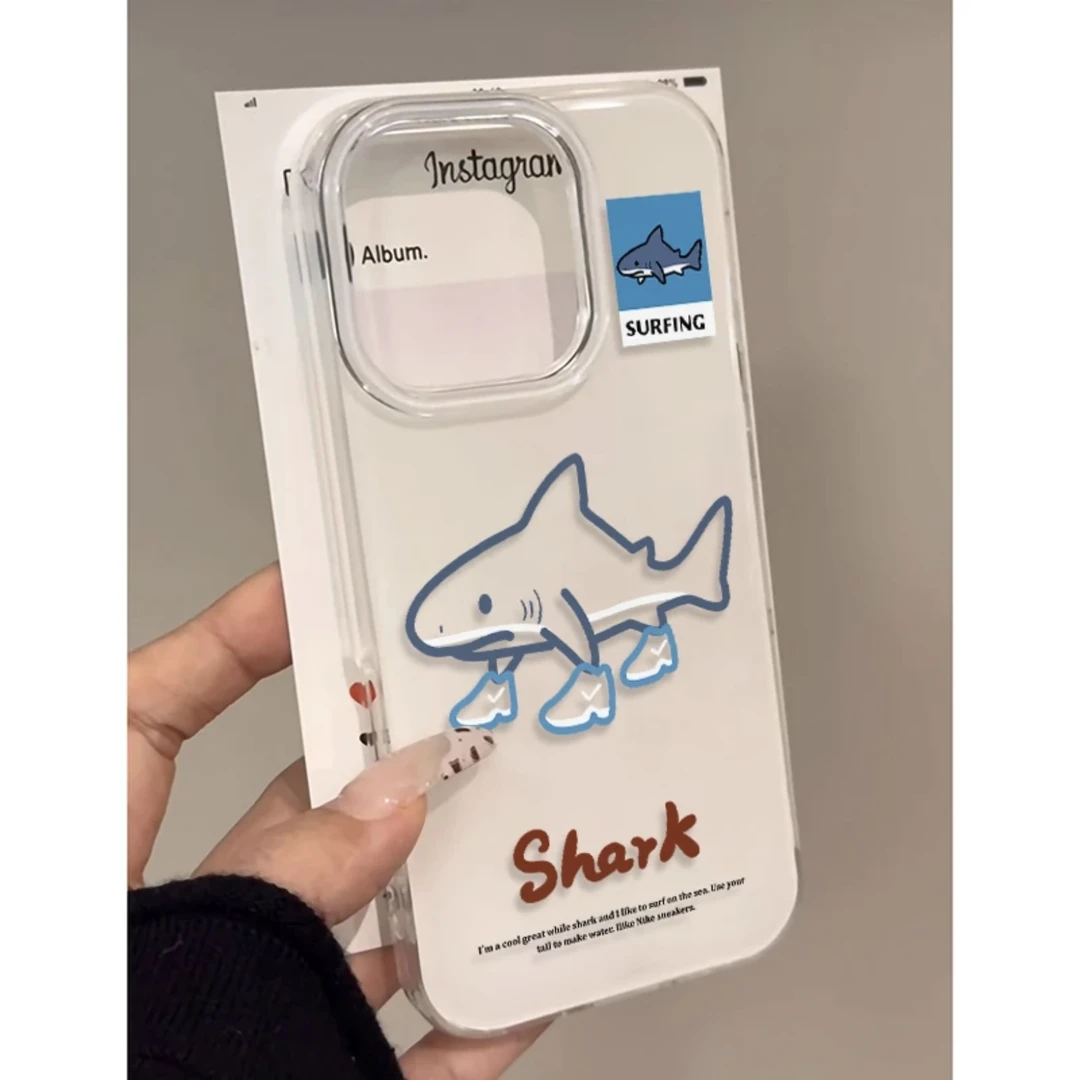 BANCA卡通鞋子鲨鱼适用iPhone17/16大孔手机壳华为vivo小米15oppo