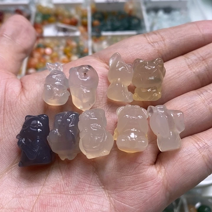 未镶嵌吊坠(不含链)玛瑙/玉髓3个小萌宠可选