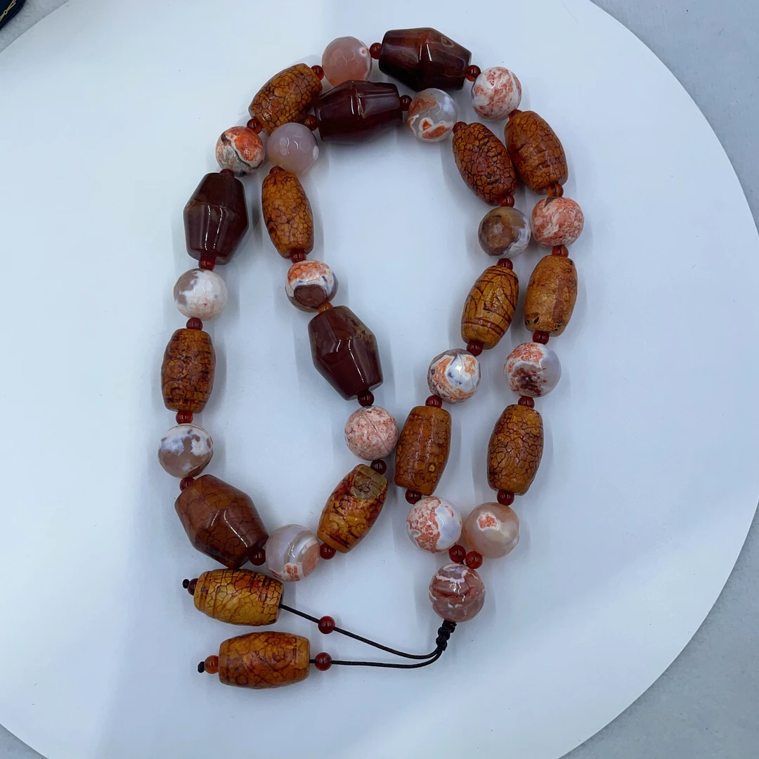 项链 3751  棕色菱形桶珠大项链多样性发货