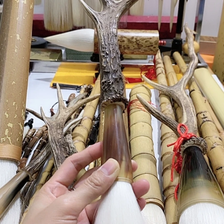 【闪购商品】昆***量纯羊毫鹿角对联毛笔9口径2.5
