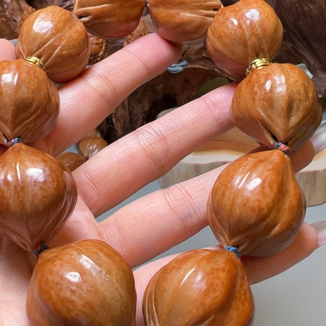 橄榄核手串抛光超大素珠