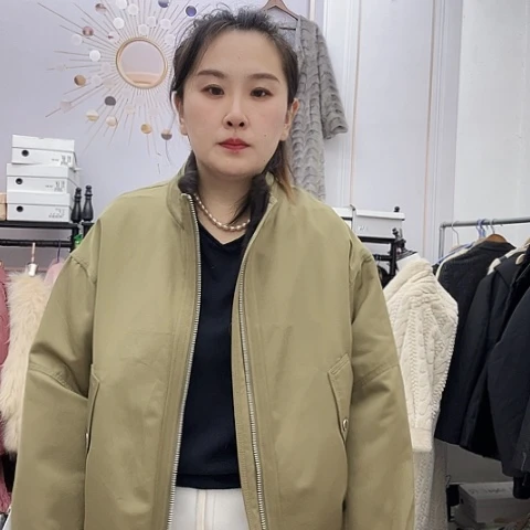 三醋酯纤维女士两面穿派克服风衣