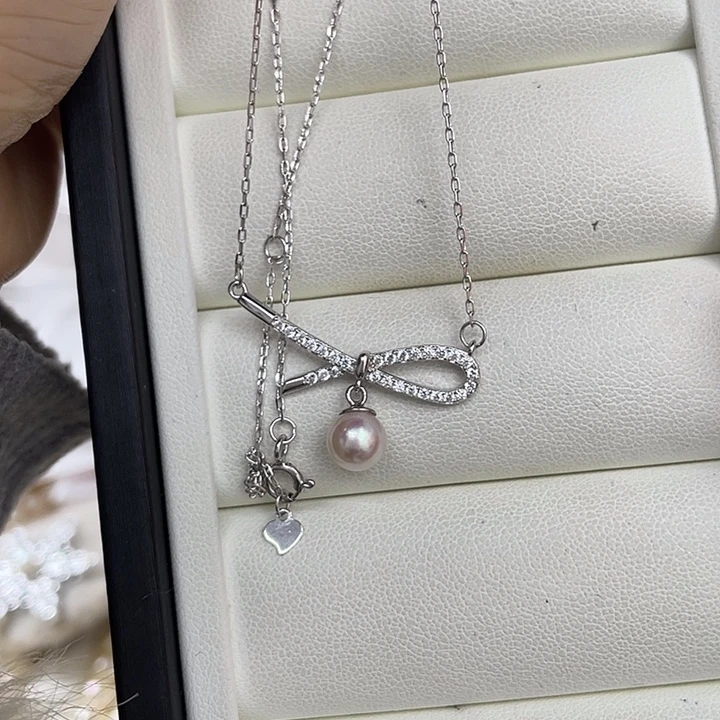 颈饰银S925镶嵌海水珍珠