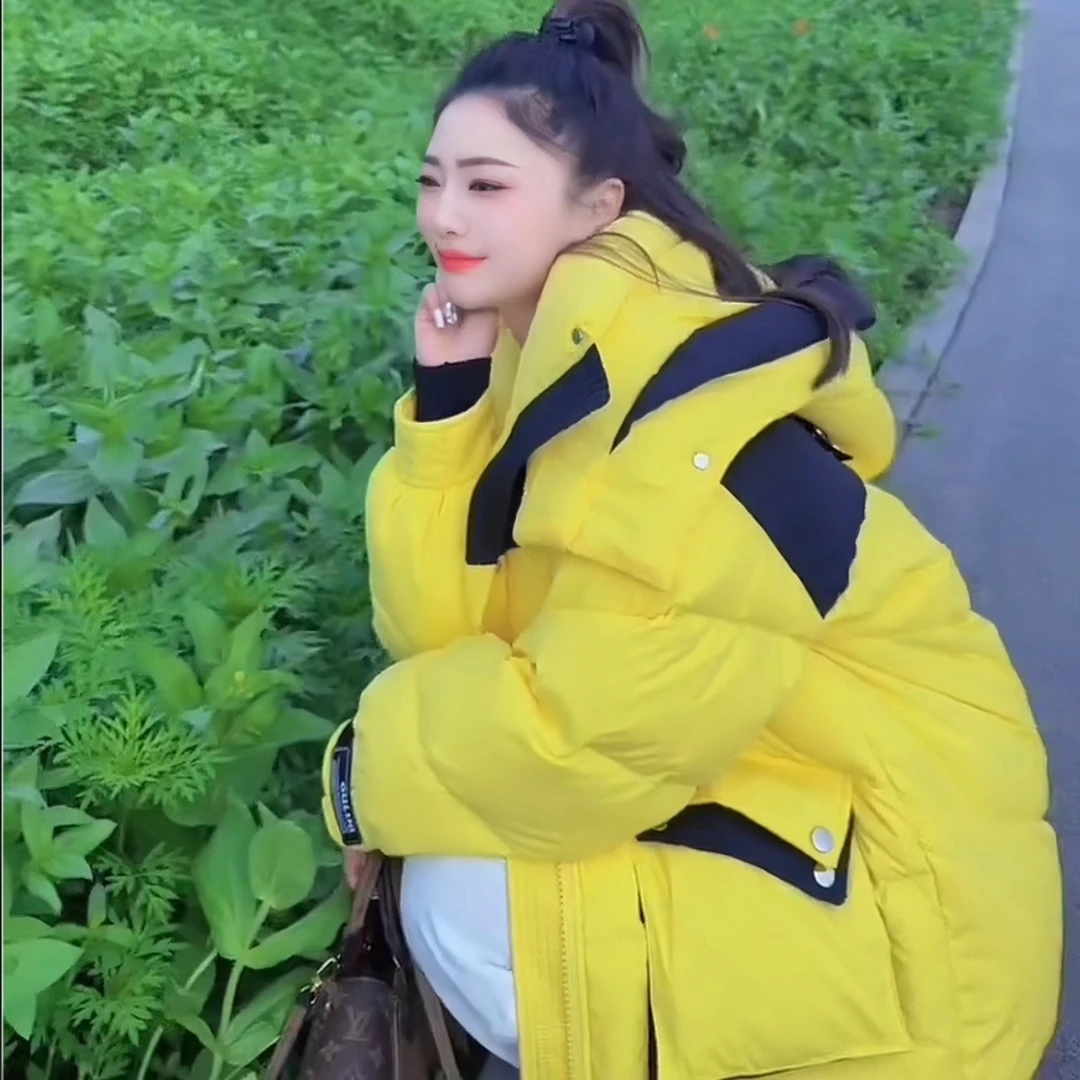 【冬日恋人】冬季韩版潮流时尚百搭休闲宽松连帽加厚保暖羽绒服外套