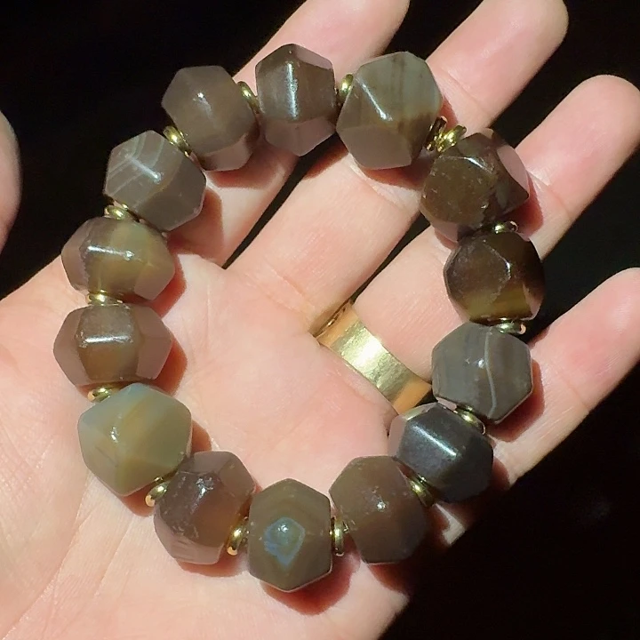 玛瑙/玉髓未镶嵌手链良*