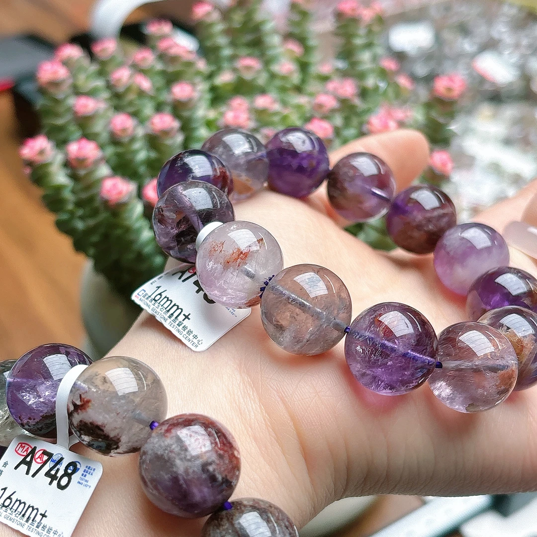 【阿波严选】 天然紫幽灵水晶手链-A748-多样性发一