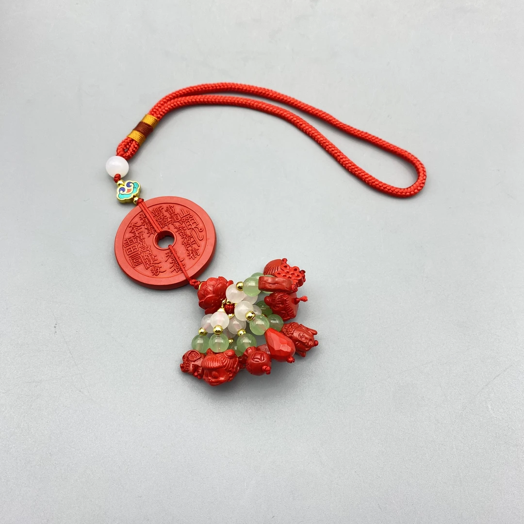 含辰砂工艺品HC260-红色山鬼车挂挂件