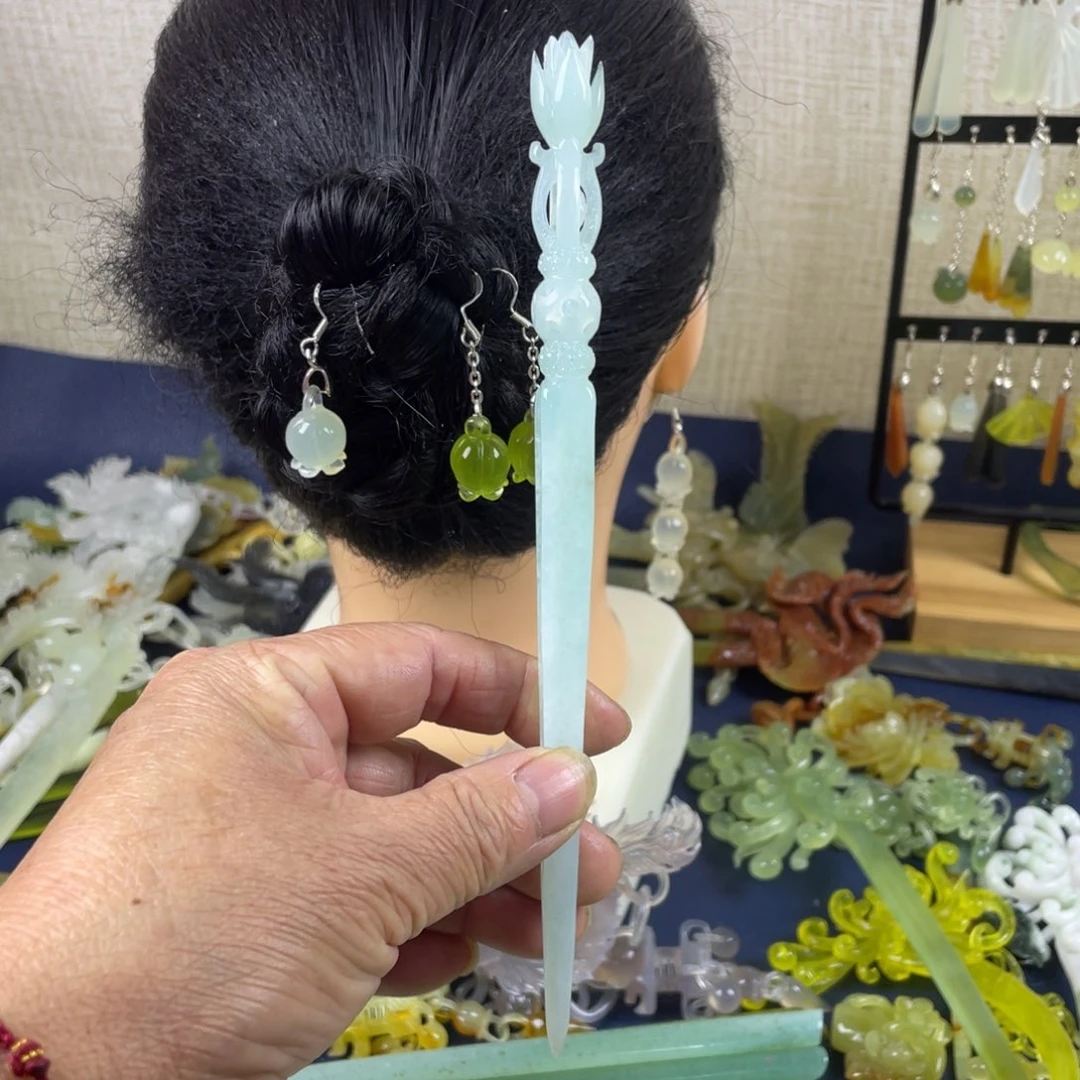 蛇纹石玉未镶嵌发饰