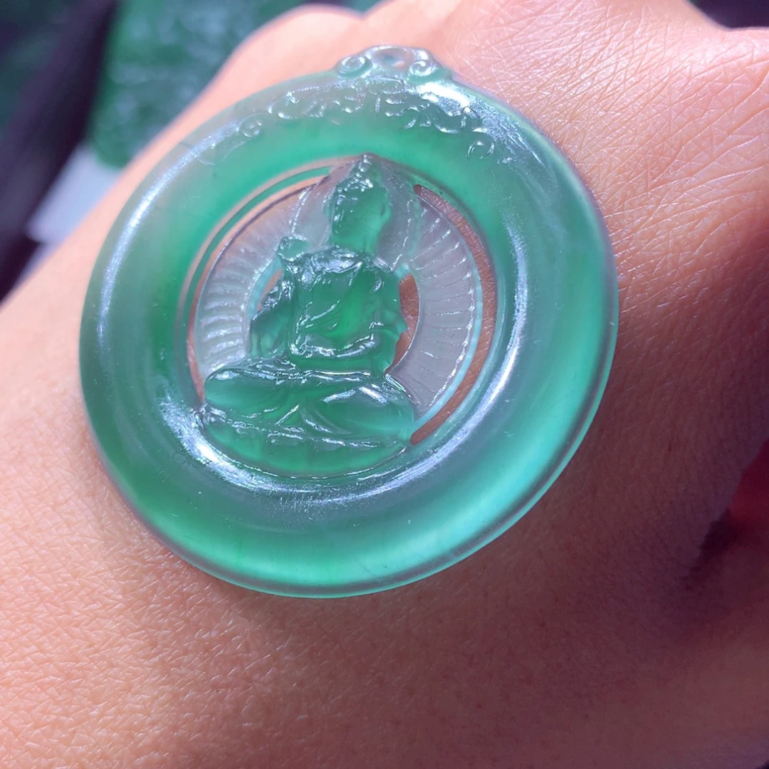 定制翡翠未镶嵌天然翡翠A货毛货挂件