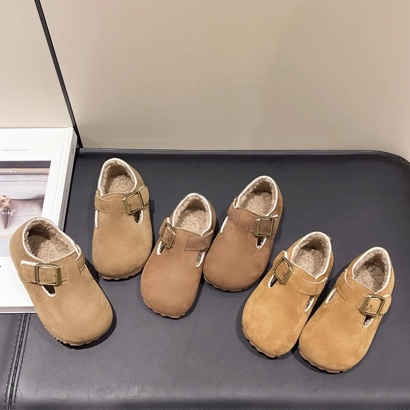 儿童勃肯鞋秋冬加绒小皮鞋宝宝鞋休闲鞋女童二棉男童鞋子秋冬新款