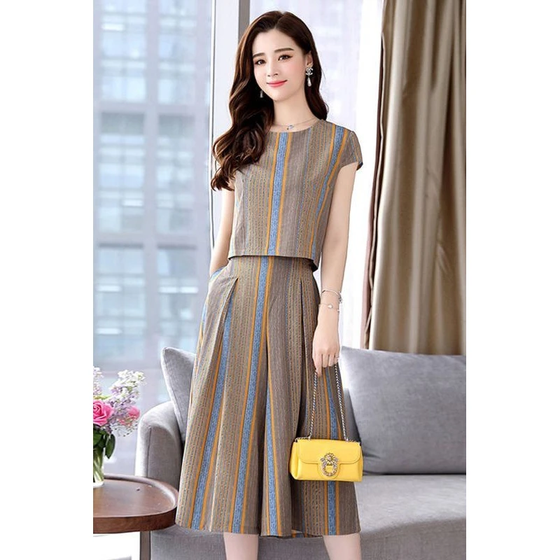 【1.6万人收藏】阔腿裤套装女夏2024新款韩版网红大码两件套装网