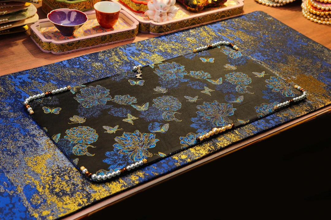 CX1153 大程造物 织锦缎原创手工缝珠款  高档轻奢茶席