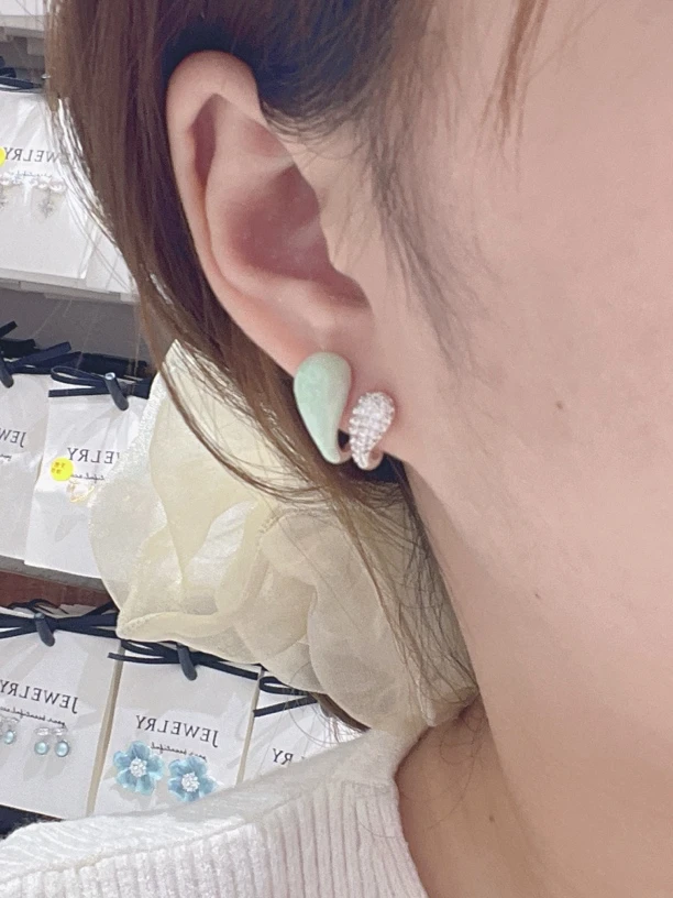 铜合金锆石耳饰 新款耳饰 夏天标配 彩色甜美少女