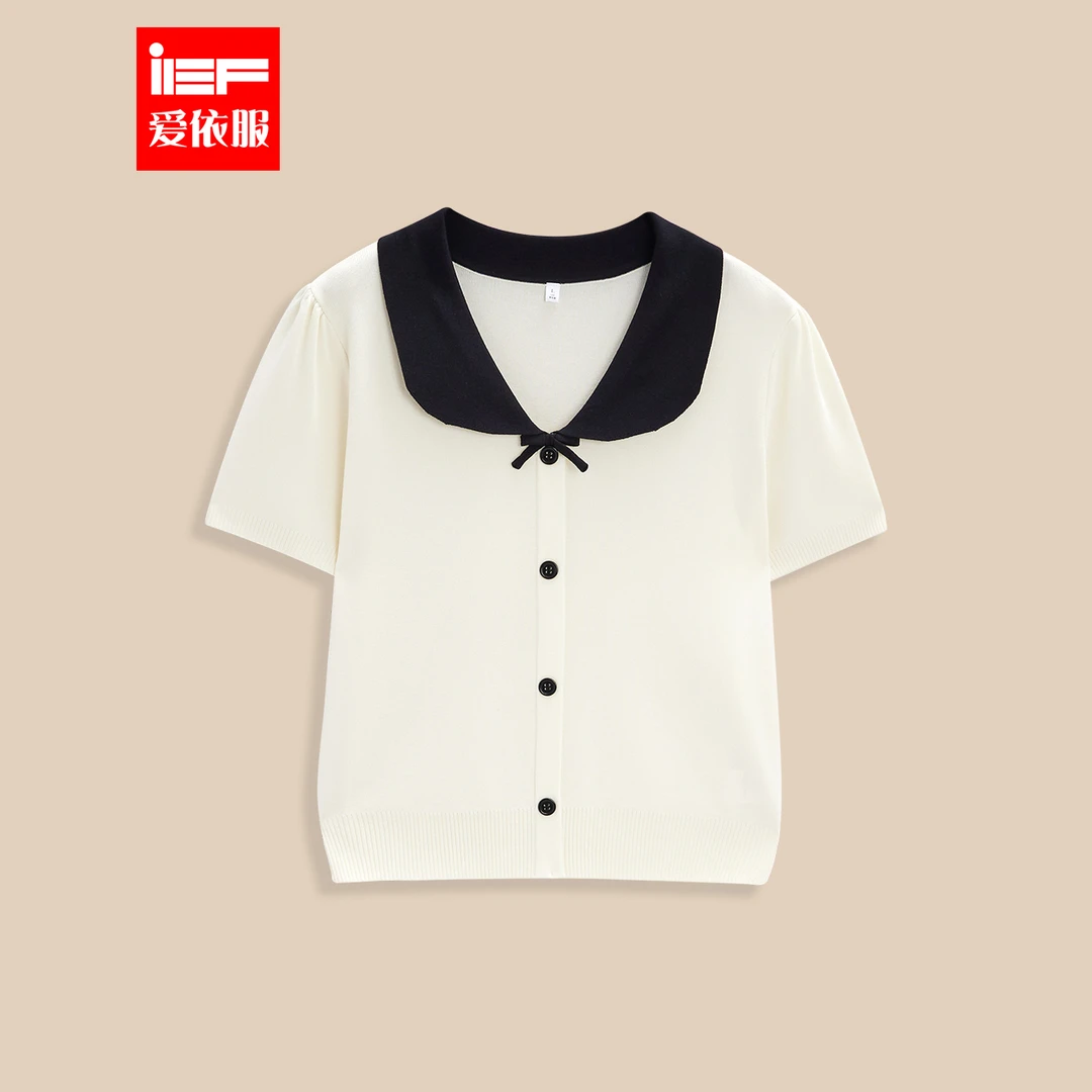 IEF/爱依服【微胖】大码女装2025夏季新款法式甜美减龄毛织上衣