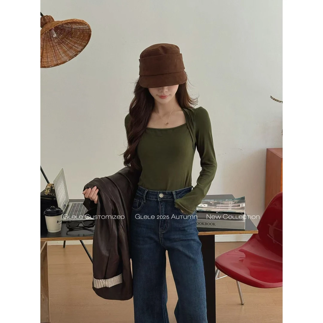 Glele私服「年度裤王」超模神裤拉腿一绝阔腿微喇裤