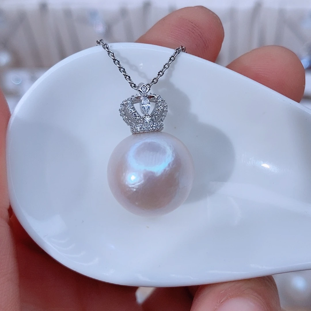 颈饰银S925镶嵌淡水珍珠
