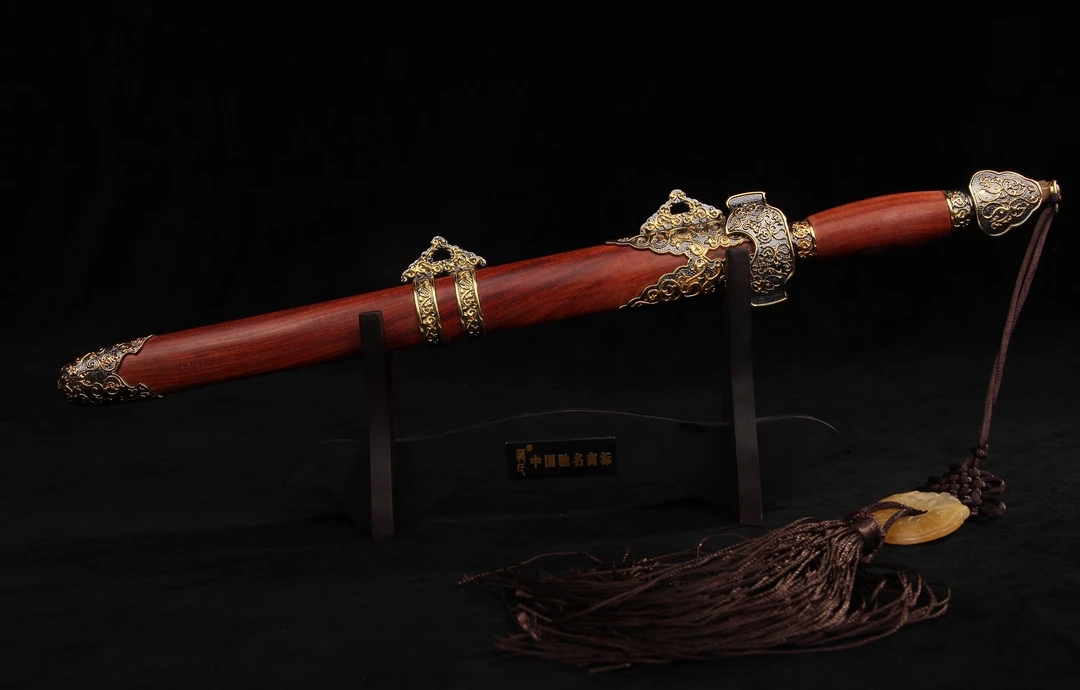 龙泉蒋氏 红檀木双色照胆小剑（未开刃）
