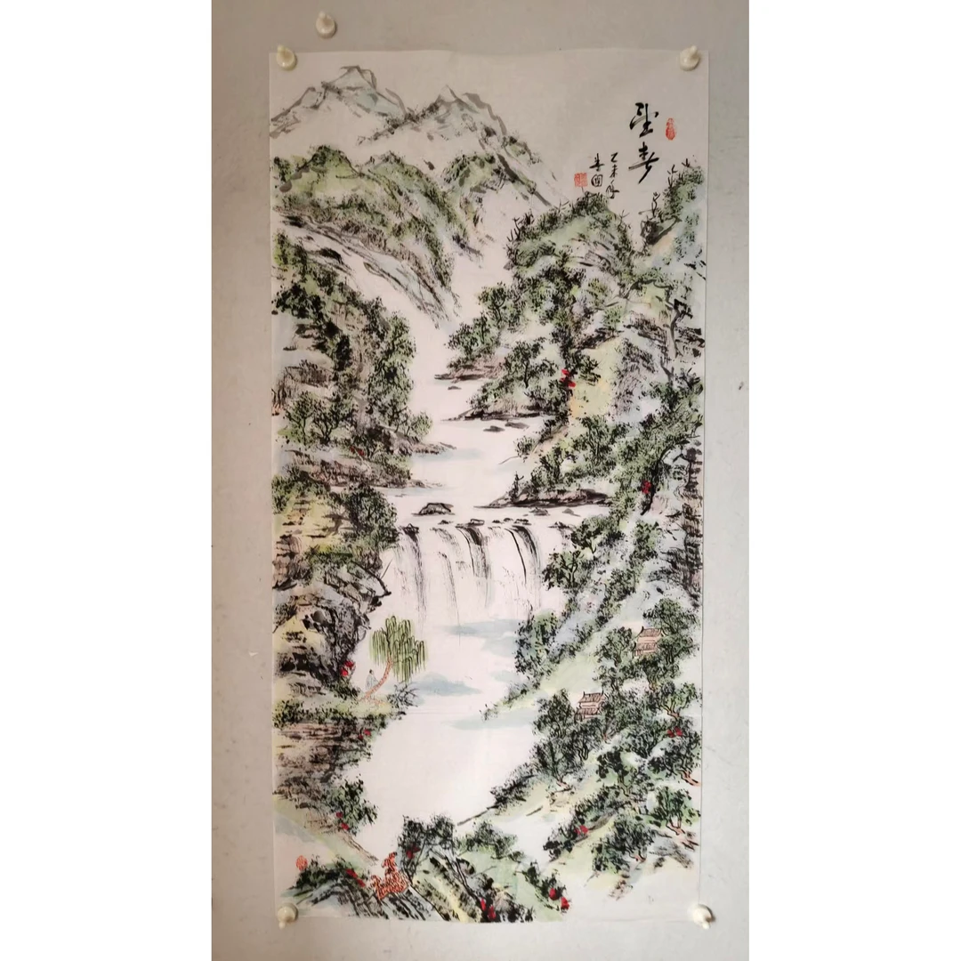 4329 纯手绘老字画《望春》中堂  尺寸 137×68