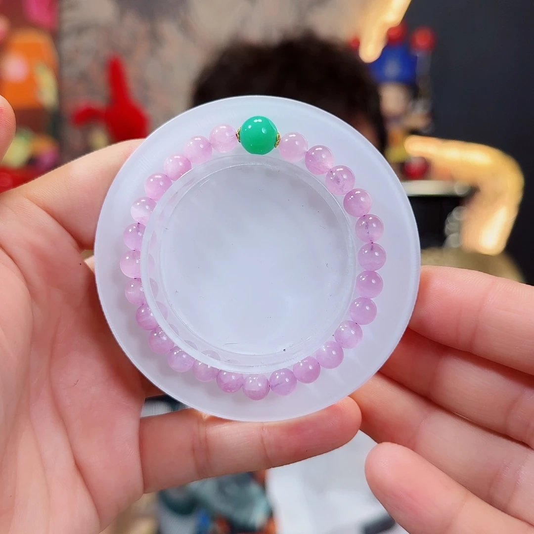 18K金镶嵌锂辉石手串手串