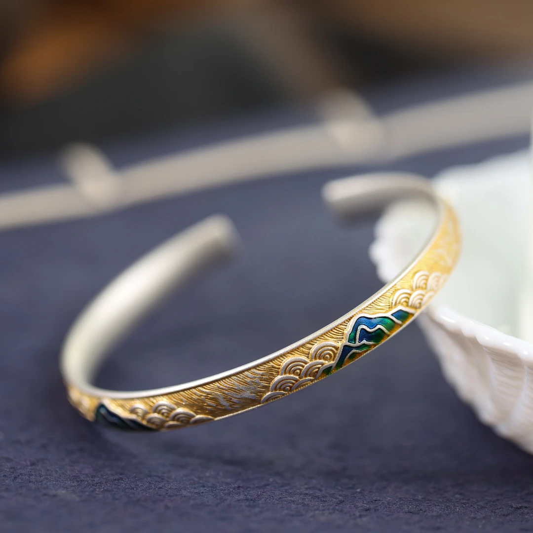 足银银制品 原创国风新中式定制珠宝足银手镯