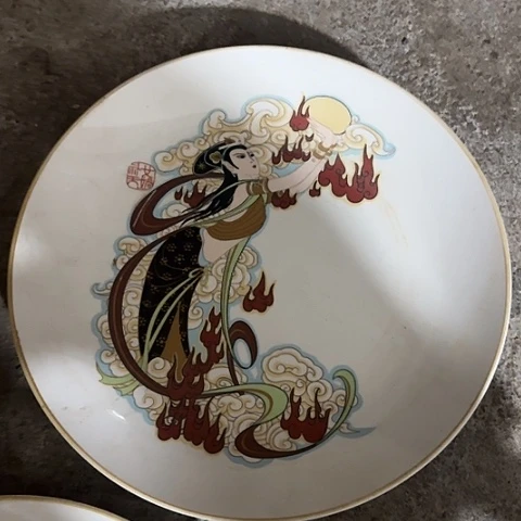 瓷片国营厂库存微瑕23厘米