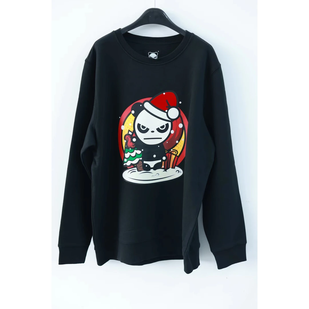 男圣诞节熊猫圆领卫衣