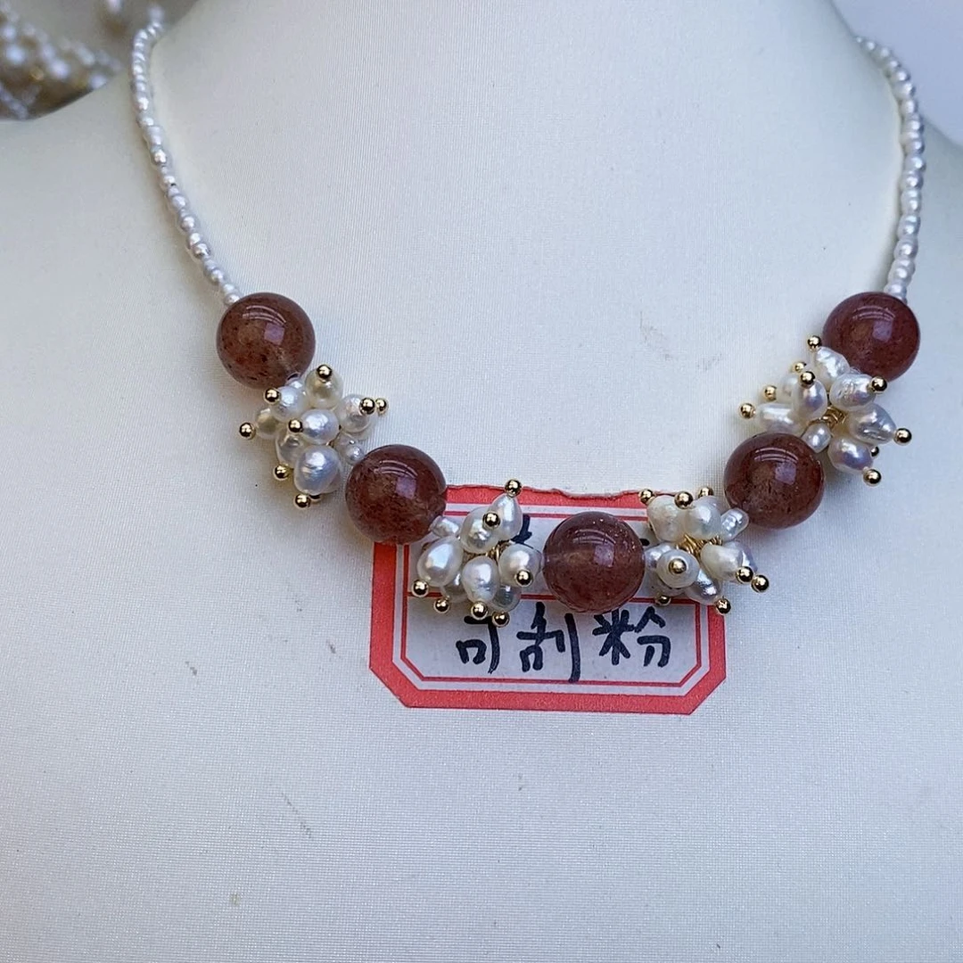 淡水珍珠颈饰银S925镶嵌