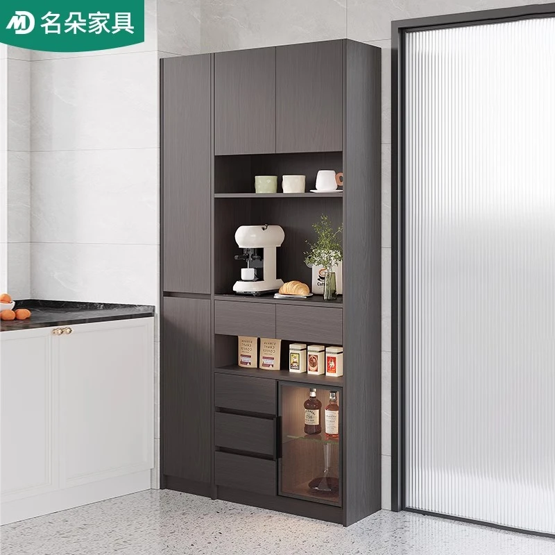 中古风薄餐边柜一体靠墙高柜客厅茶水酒柜厨房阳台储物柜子5G324