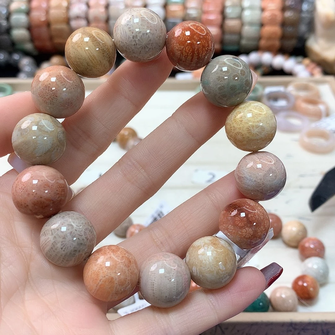 硅化珊瑚（珊瑚玉）手链未镶嵌如****宝113