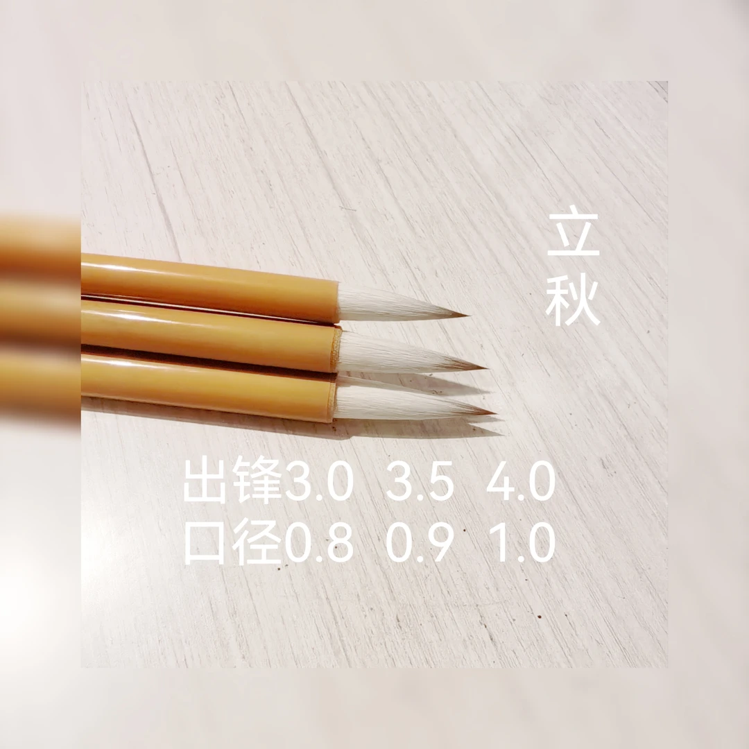 【立秋】狼羊兼毫毛笔高质量天然竹笔杆3支装楷书隶书行书国画套装