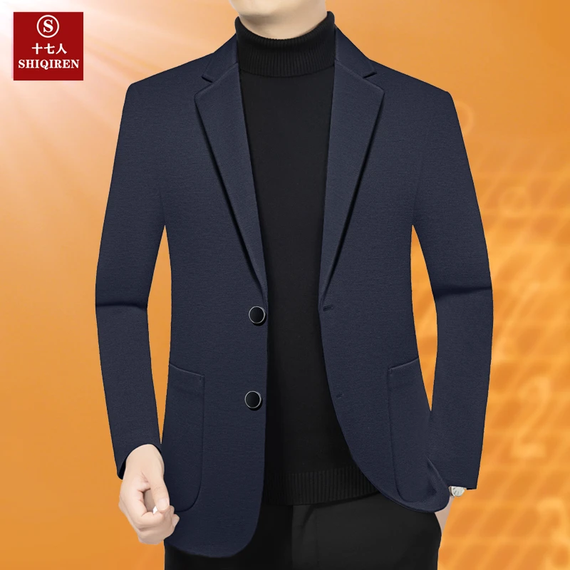 【中国制造】男士西服上衣外套百搭西装单件中年爸爸装休闲高档新品