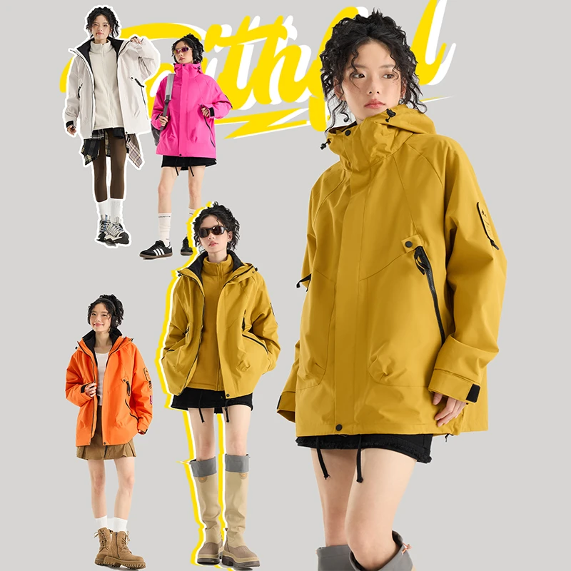 【L】情侣款户外三合一外套可拆卸内胆防风防皮水登山骑行服  2518