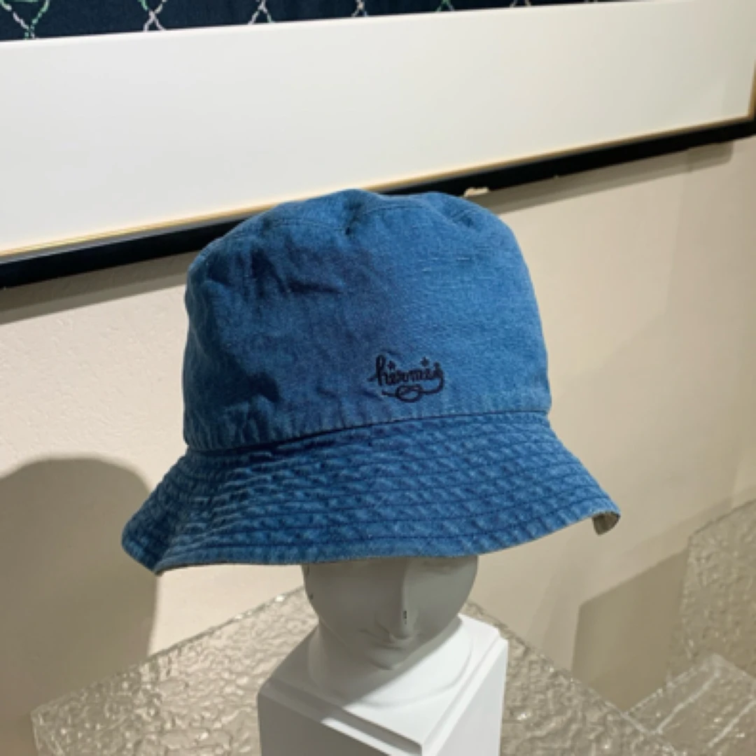 99新 Hermes/爱马仕 蓝色牛仔渔夫帽 57码
