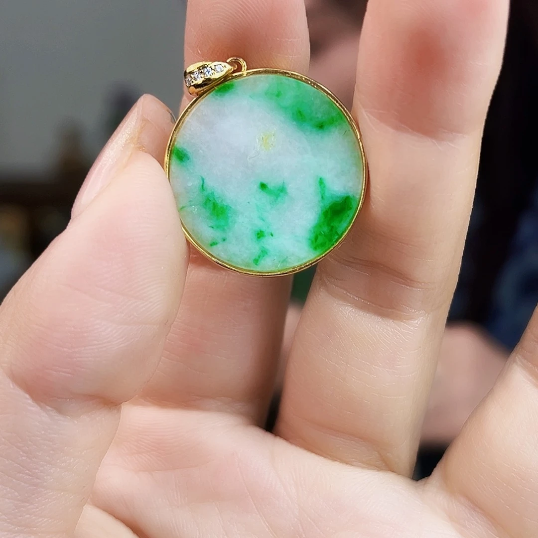 翡翠银S925镶嵌颈饰吊坠